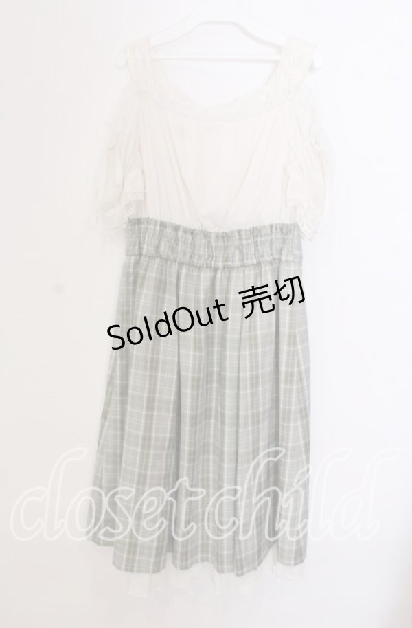 画像3: axes femme / 2Wayドッキングワンピース F アイボリー×グリーン O-25-09-04-074-AX-OP-OW-OS (3)