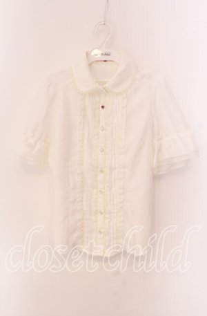 画像: axes femme POETIQUE / フリルスリーブ半袖ブラウス  シロ O-25-09-04-075-AX-BL-IG-OS