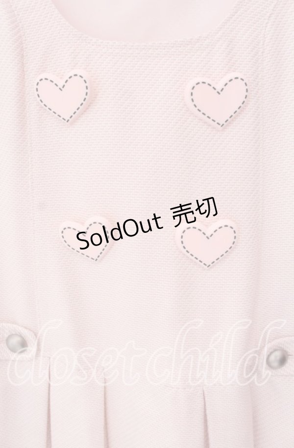 画像2: MILK / ハートボタンサロペットジャンパースカート  ピンク O-25-09-04-078-ML-OP-IG-OS (2)