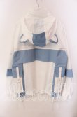 画像3: ililil / ぬたコラボ切り替えデザイン猫耳アノラックパーカー  ブルーｘホワイト O-25-09-04-079-PU-TO-YM-OS (3)