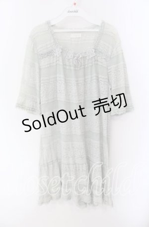 画像: INGEBORG / フラワーモチーフ付き総レースチュニック 11 ミント O-25-09-04-088-LO-OP-IG-OS
