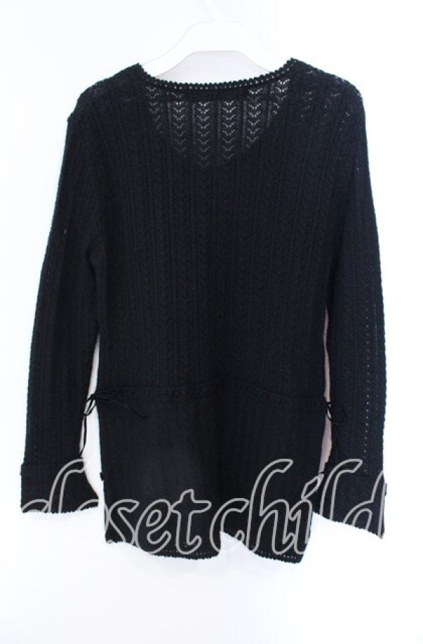 画像3: 【SALE】PINK HOUSE / 裾モチーフアンゴラニットカーディガン  クロ O-25-09-04-094-LO-TO-IG-ZT251 (3)