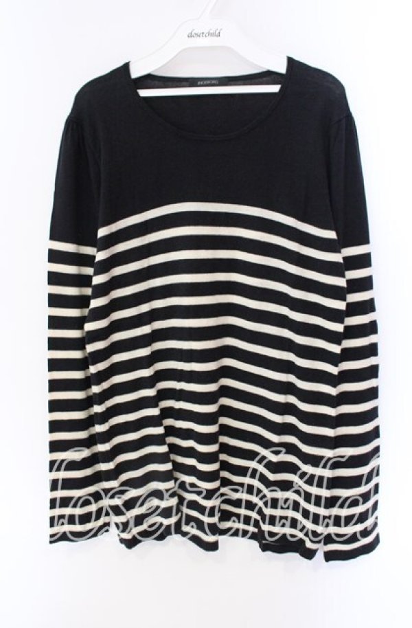 画像1: 【SALE】INGEBORG / ボーダーニットソー 11 クロ O-25-09-04-100-LO-TO-IG-ZT011 (1)