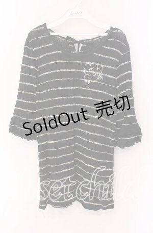 画像: INGEBORG / ボーダーワッシャーカットソー 11 クロ×シロ O-25-09-04-107-LO-TO-IG-OS