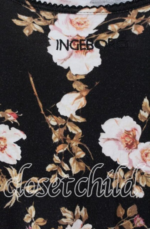 画像2: INGEBORG / いぬばらプリントカットソー 11 クロ O-25-09-04-111-LO-TO-IG-ZT011 (2)