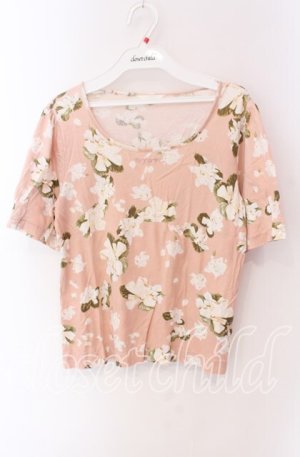 画像: INGEBORG / フラワープリンＴシャツ 11 ピンク O-25-09-04-114-LO-TS-IG-OS