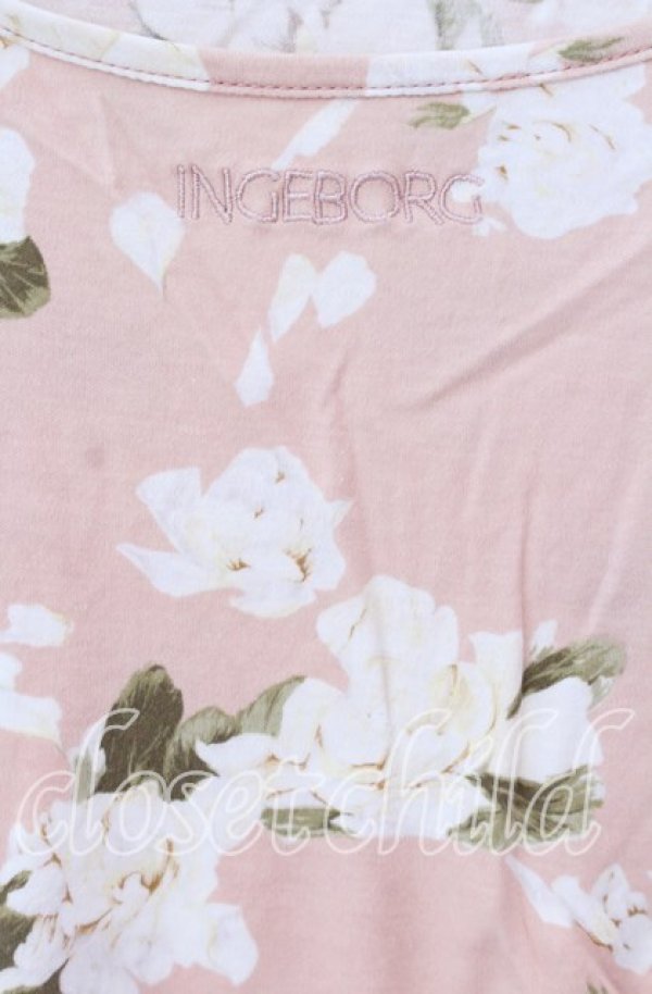 画像2: INGEBORG / フラワープリンＴシャツ 11 ピンク O-25-09-04-114-LO-TS-IG-ZT091 (2)