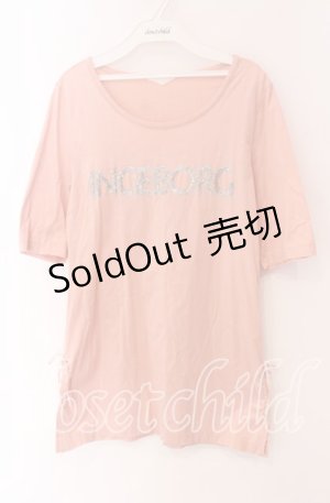 画像: INGEBORG / ラメブレードロゴカットソー  ピンク O-25-09-04-117-LO-TO-IG-ZT091