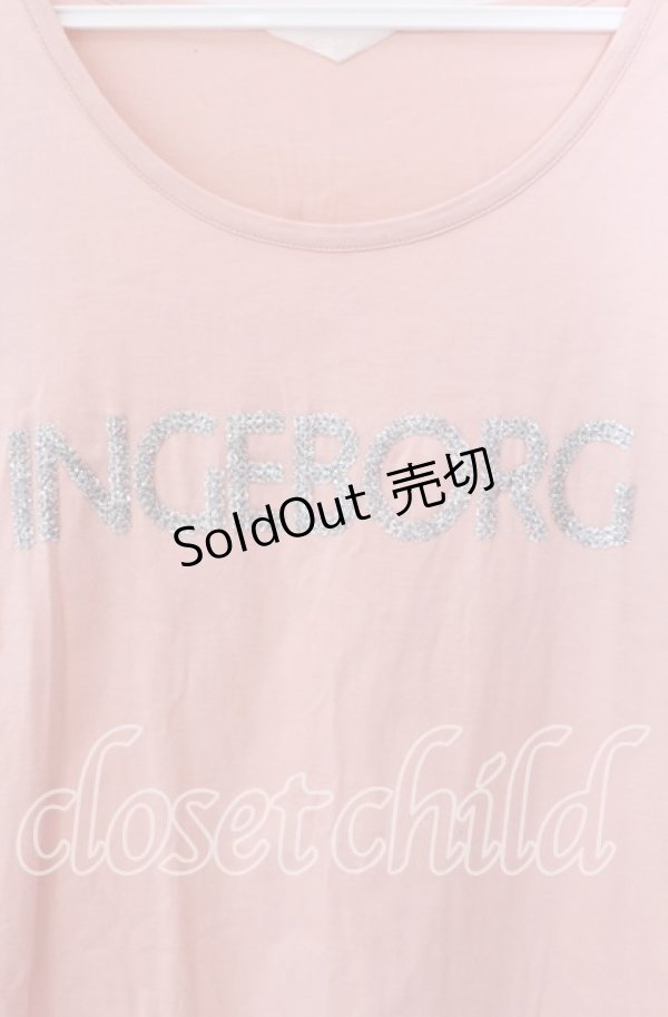 画像2: INGEBORG / ラメブレードロゴカットソー  ピンク O-25-09-04-117-LO-TO-IG-ZT091 (2)