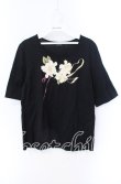 画像1: 【SALE】INGEBORG / カメリアプリントTシャツ 13 クロ O-25-09-04-123-LO-TS-IG-ZT081 (1)