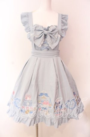 画像: Amavel / Princess Afternoon tea Party ジャンパースカート F ブルー O-25-09-04-012-CA-OP-YM-OS