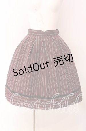 画像: Victorian maiden / レジメンタルストライプスカート  ワイン O-25-09-04-014-CL-SK-IG-OS