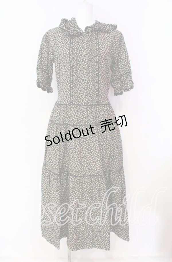 画像1: 【SALE】PINK HOUSE / 小花柄フードワンピース  クロ O-25-09-04-016-LO-OP-IG-ZT078 (1)