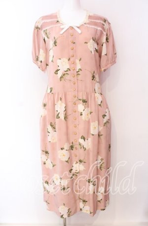 画像: PINK HOUSE / ドットローズタックワンピース  ピンク O-25-09-04-019-LO-OP-IG-OS
