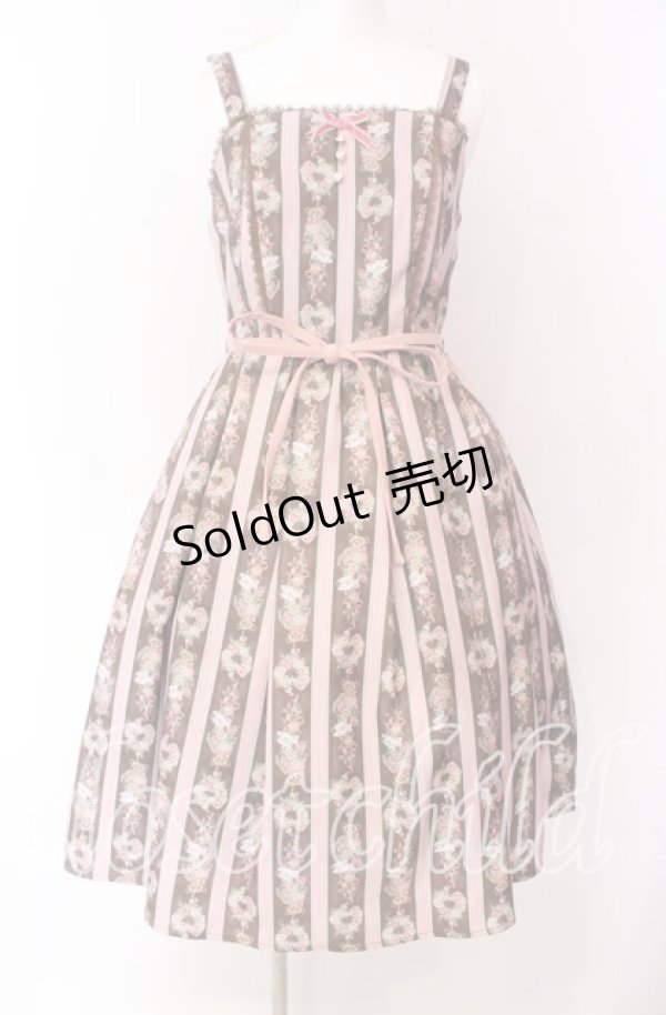 画像1: axes femme kawaii / Rosy Bear柄ジャンスカ M ブラウン O-25-09-04-003-AX-OP-OW-OS (1)