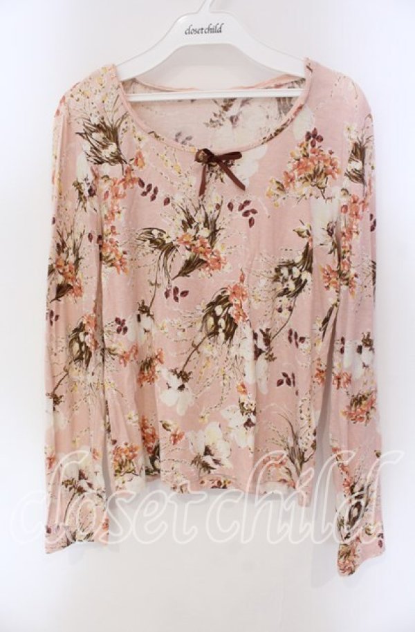 画像1: INGEBORG / ブーケ柄カットソー 9 ピンク O-25-09-06-030-LO-TO-IG-ZI (1)