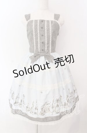 画像: Innocent World / アンティークパフュームボトルジャンパースカート  サックス O-25-09-06-004-IW-OP-IG-OS