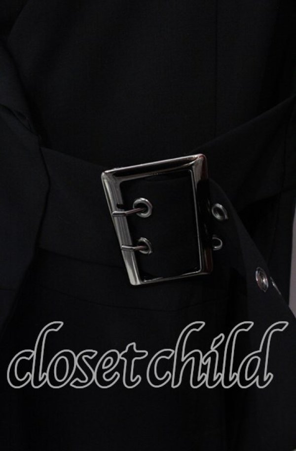 画像2: BPN / ベルト留めロングジャケット M ブラック O-25-09-06-037-GO-JA-OW-OS (2)