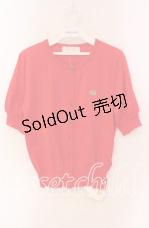 画像: Jane Marple / Tiara EMB puff sleeve カーディガン M アカ O-25-09-06-044-JM-TO-OW-OS