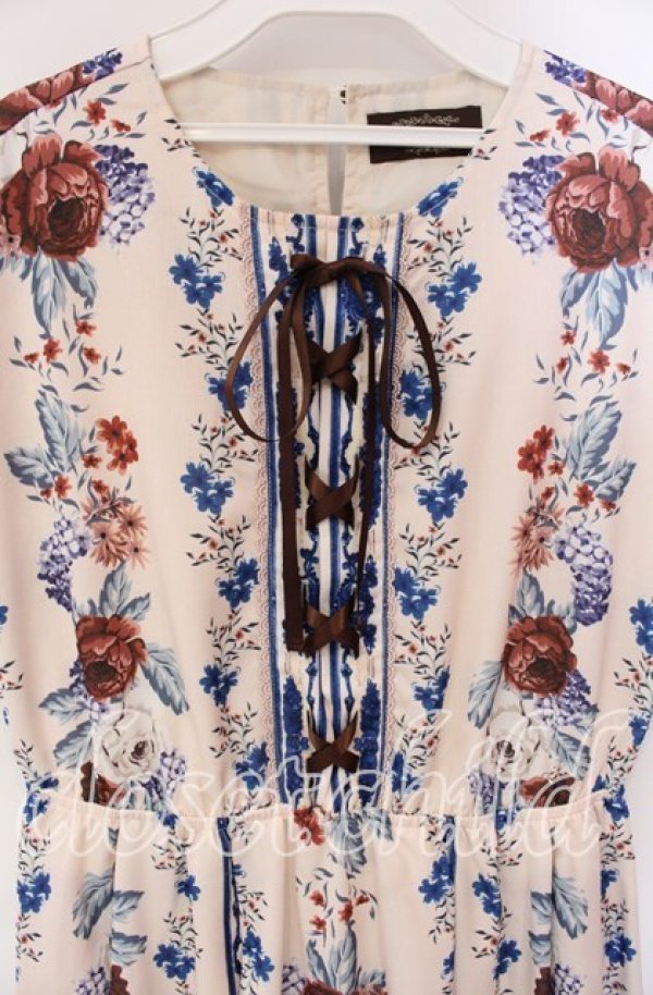 画像2: 【SALE】axes femme NOSTALGIE / アンティークフラワーワンピース F キナリ O-25-09-06-045-AX-OP-OW-ZT040 (2)