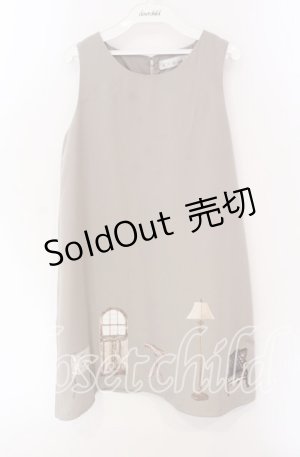 画像: de cora fi.n.t / 家具プリントジャンパースカート F ベージュ O-25-09-06-052-LO-OP-OW-ZT180