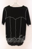 画像1: 【SALE】Candy Stripper / SEE THROUGH WAVY RIB H/S トップス 2 ブラック O-25-09-06-059-PU-TO-OW-ZT101 (1)
