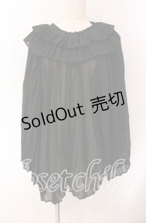 画像: Drug Honey / プリーツシフォンブラウス  ブラック O-25-09-06-064-PU-BL-OW-OS