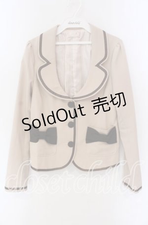 画像: Penderie / リボンポケットジャケット F ベージュ O-25-09-06-072-LO-JA-OW-OS