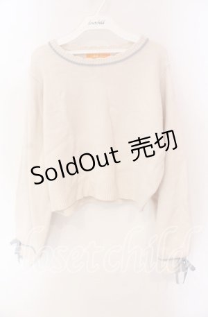 画像: Fi.n.t / 袖リボンニットプルオーバー F アイボリー O-25-09-06-079-CA-TO-OW-OS