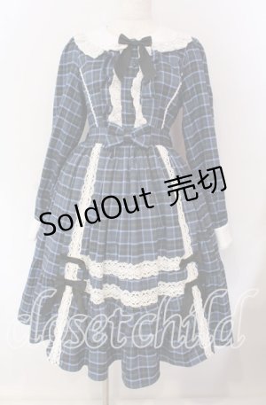画像: axes femme kawaii / タータンチェックワンピース M ブルー O-25-09-06-007-AX-OP-OW-OS