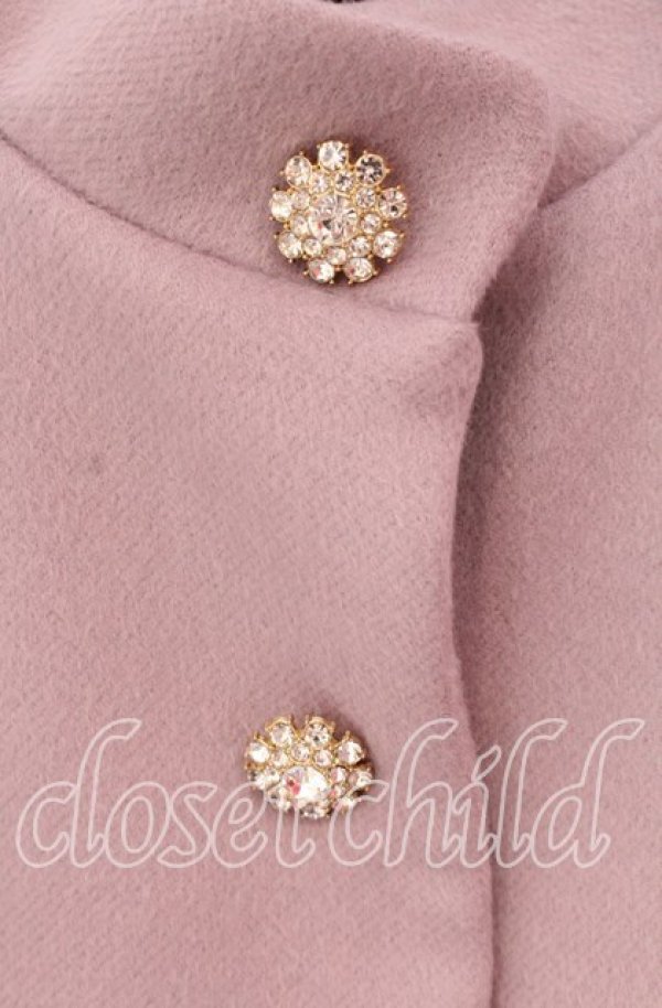 画像2: 【SALE】an another angelus / ビジユー釦スタンドカラーコート F ラベンダー O-25-09-06-081-CA-CO-OW-ZT-C035 (2)