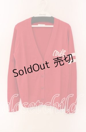 画像: MILK / レタードカーディガン  アカ O-25-09-06-083-ML-TO-OW-OS