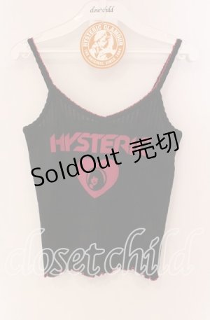 画像: HYSTERIC GLAMOUR / POWER LOVE キャミソール  ブラック×ピンク O-25-09-06-084-PU-TO-OW-OS