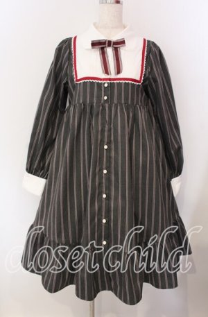 画像: axes femme kawaii / ストライプワンピース M グレー O-25-09-06-008-AX-OP-OW-OS