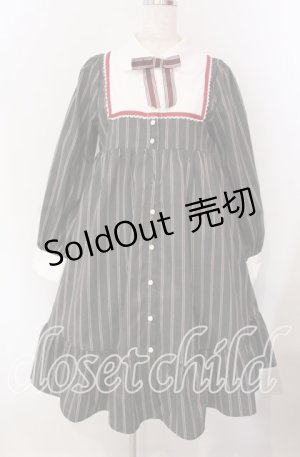 画像: axes femme kawaii / ストライプワンピース M グレー O-25-09-06-008-AX-OP-OW-OS