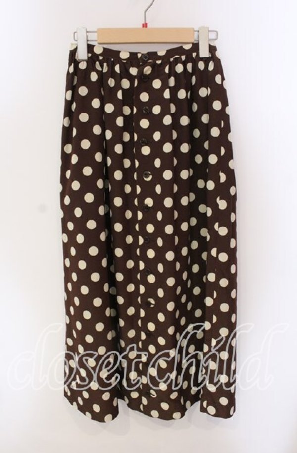 画像1: 【SALE】PINK HOUSE / ポルカドットスカート M ブラウン O-25-09-06-017-LO-SK-IG-ZT022 (1)