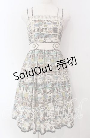 画像: axes femme POETIQUE / ミッキー&ミニー総柄ワンピース M キナリ O-25-09-06-020-AX-OP-OW-OS
