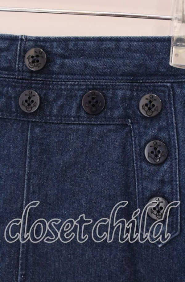 画像2: 【SALE】Fi.n.t / マリンパンツ風デニムミニスカート  インディゴ O-25-09-08-039-CA-SK-IG-ZT007 (2)