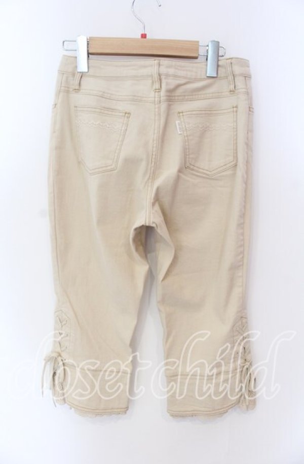 画像2: 【SALE】PINK HOUSE / 裾レース使いデニムパンツ M ベージュ O-25-09-08-042-LO-PA-OW-ZT022 (2)