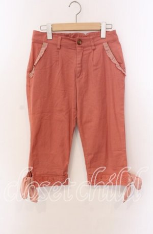 画像: axes femme / フリルレースクロップドパンツ M オレンジ O-25-09-08-047-AX-PA-OW-OS