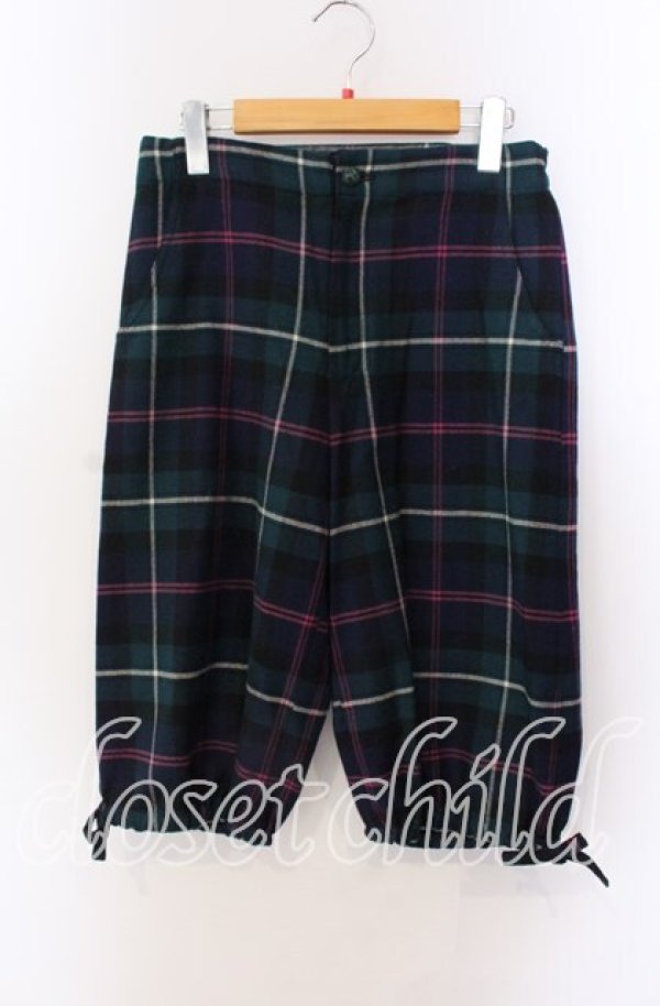 画像1: Jane Marple / タータンチェックハーフパンツ M グリーン O-25-09-08-050-JM-PA-OW-OS (1)