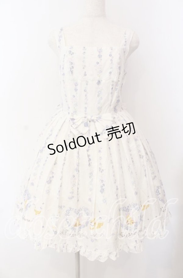 画像1: metamorphose / Happy Bellリボンジャンパースカート  シロ O-25-09-08-056-ME-OP-OW-OS (1)