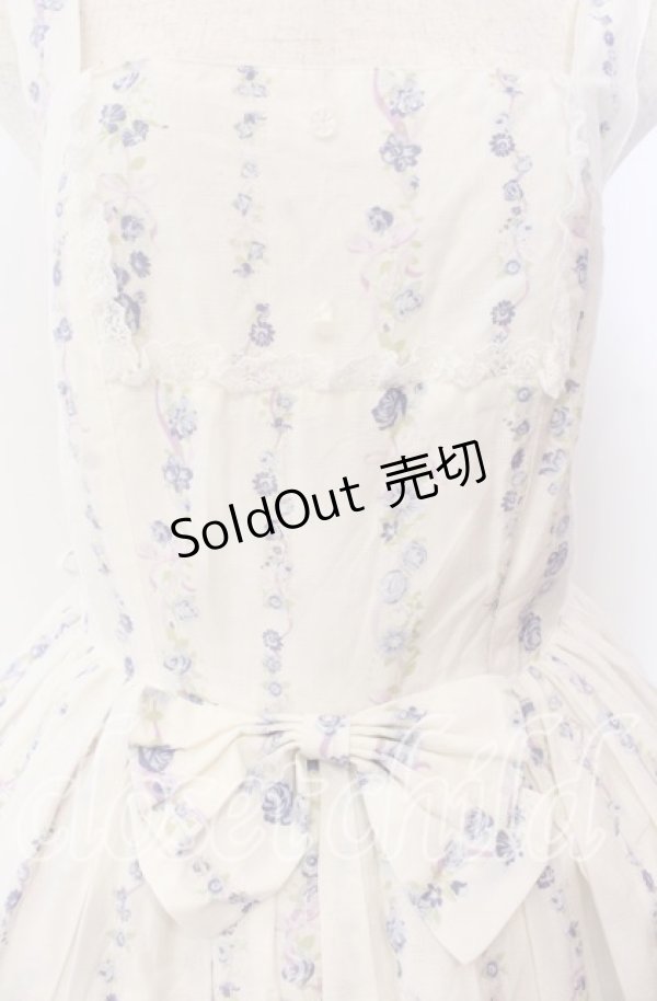 画像2: metamorphose / Happy Bellリボンジャンパースカート  シロ O-25-09-08-056-ME-OP-OW-OS (2)