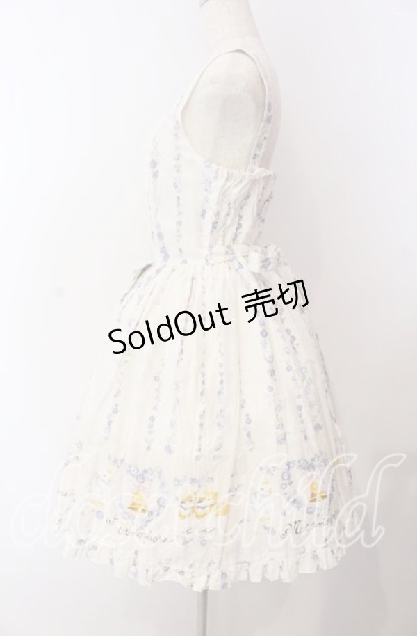 画像4: metamorphose / Happy Bellリボンジャンパースカート  シロ O-25-09-08-056-ME-OP-OW-OS (4)