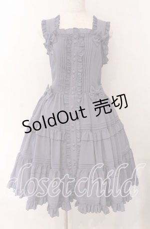 画像: metamorphose / ピンタックティアードジャンパースカート  ブルー O-25-09-08-059-ME-OP-OW-OS