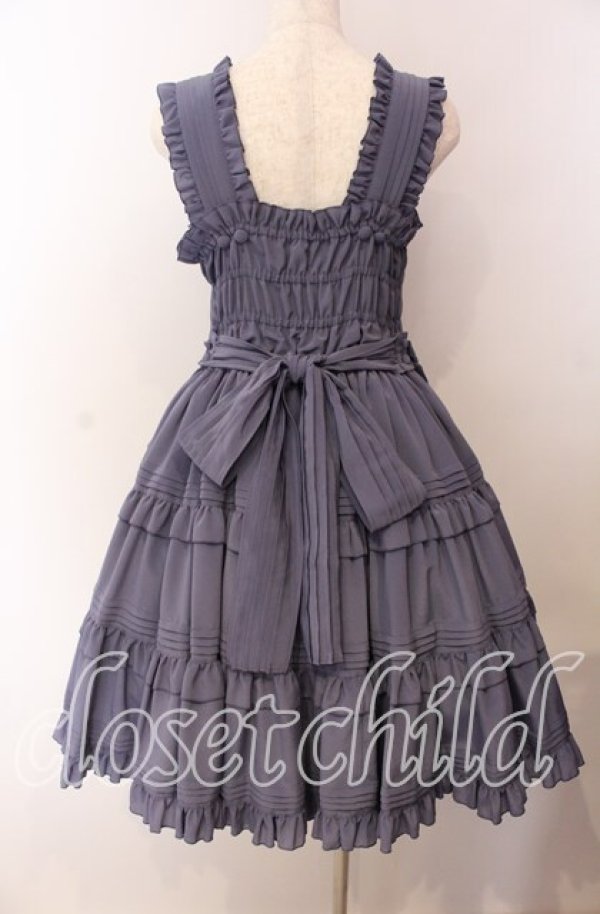 metamorphose / ピンタックティアードジャンパースカート ブルー O-25