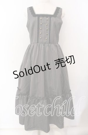 画像: m petit by misako / TT*AOKストライプジャンパースカート L グレー O-25-09-08-072-LO-OP-OW-OS