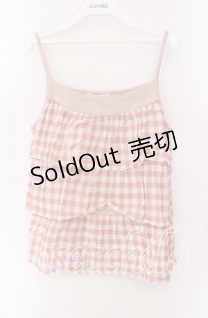 画像: PINK HOUSE / 切り替えティアードキャミソール  ピンク O-25-09-08-002-LO-TO-IG-ZT1227K