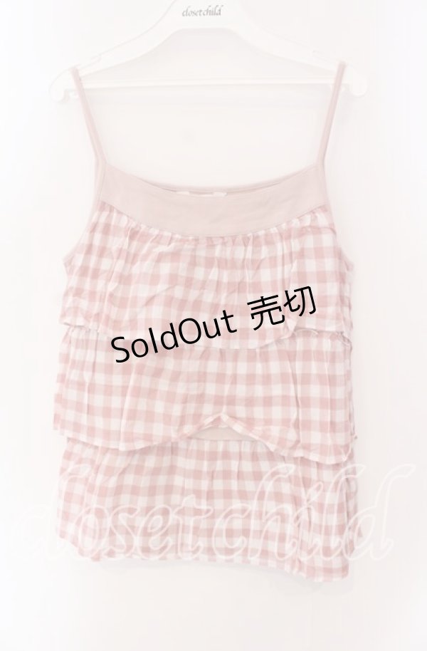 画像1: PINK HOUSE / 切り替えティアードキャミソール  ピンク O-25-09-08-002-LO-TO-IG-ZT1227K (1)