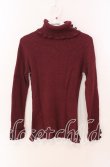 画像1: F&A / 袖ボタン付きボーダーハイネックニット  ワイン O-25-09-08-017-LO-TO-IG-OS (1)